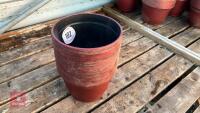 20 PLASTIC PAINTED RED POTS - 3