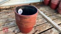 20 PLASTIC PAINTED RED POTS - 2