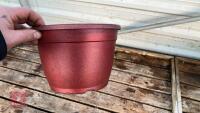20 PLASTIC PAINTED RED POTS - 4