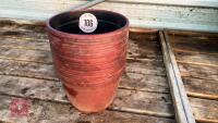 20 PLASTIC PAINTED RED POTS - 2
