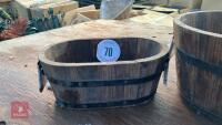 3 MIXED SIZE WOODEN PLANTERS - 2