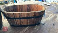 3 MIXED SIZE WOODEN PLANTERS - 6