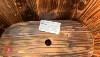 3 MIXED SIZE WOODEN PLANTERS - 5