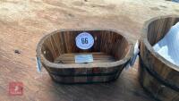 3 MIXED SIZE WOODEN PLANTERS - 2