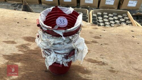 20 ZINC RIBBED RED BUCKET PLANTERS