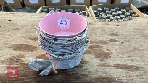 15 PINK ZINC BOWL PLANTERS