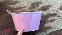 15 PINK ZINC BOWL PLANTERS - 4