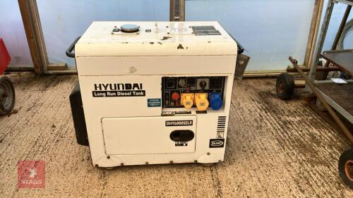 2015 HYUNDAI DHY6000 SILENT GENERATOR