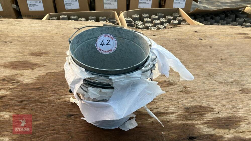 9 GALVANISED BUCKET PLANTERS