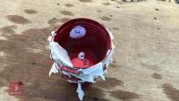 9 ZINC RIBBED RED BUCKET PLANTERS - 2