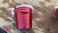 9 ZINC RIBBED RED BUCKET PLANTERS - 4