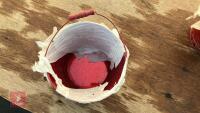 9 ZINC RIBBED RED BUCKET PLANTERS - 5