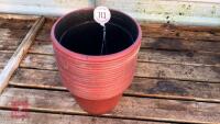 19 PLASTIC PAINTED RED POTS - 2