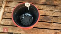 19 PLASTIC PAINTED RED POTS - 4