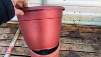 19 PLASTIC PAINTED RED POTS - 5