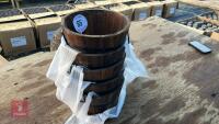 5 SMALL WOODEN BARREL PLANTERS - 2