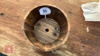 5 SMALL WOODEN BARREL PLANTERS - 3