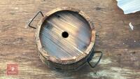 5 SMALL WOODEN BARREL PLANTERS - 5