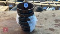 5 SMALL WOODEN BARREL PLANTERS
