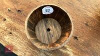 5 SMALL WOODEN BARREL PLANTERS - 5