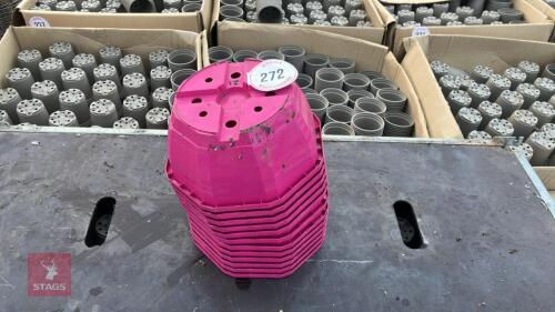 12 OCTAGONAL PINK POTS