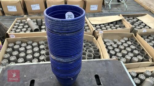 36 10'' BLUE GROOVED POT