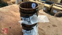 5 SMALL WOODEN BARREL PLANTERS - 3