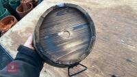 5 SMALL WOODEN BARREL PLANTERS - 7