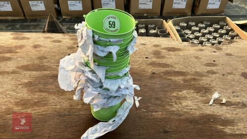 15 GREEN BUCKET PLANTERS