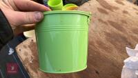 15 GREEN BUCKET PLANTERS - 4