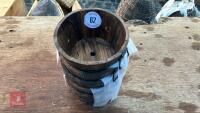 5 SMALL WOODEN BARREL PLANTERS - 3