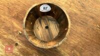 5 SMALL WOODEN BARREL PLANTERS - 5