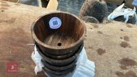 5 SMALL WOODEN BARREL PLANTERS - 2