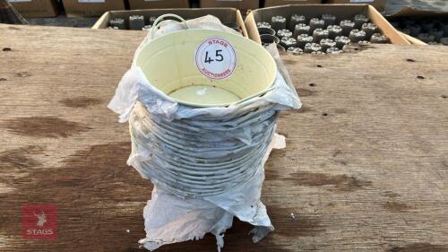15 ZINC YELLOW BOWL PLANTERS