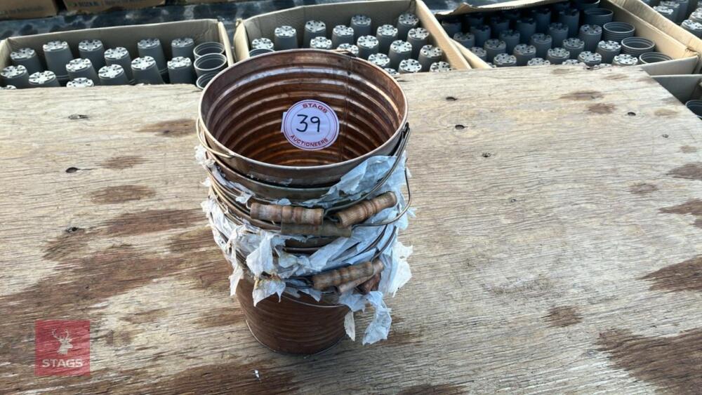 10 ZINC RIBBED CHAMPAGNE BUCKET PLANTERS
