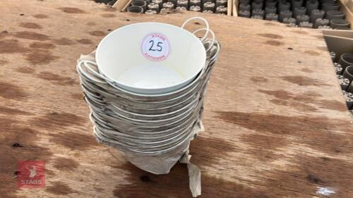 20 ZINC CREAM BOWL PLANTERS