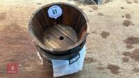 5 SMALL WOODEN BARREL PLANTERS - 3