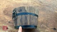 5 SMALL WOODEN BARREL PLANTERS - 5
