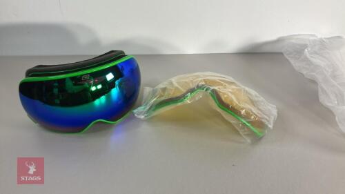 DIRTY DOG GREEN MUTANT SKI GOGGLES