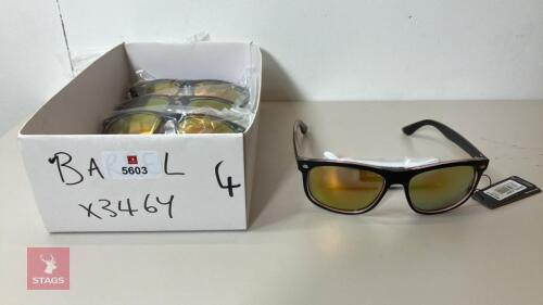 4 PAIRS OF BLOC BARREL SUNGLASSES