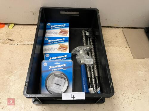 CRATE OF ASSORTED WORKSHOP SUNDRIES (4)