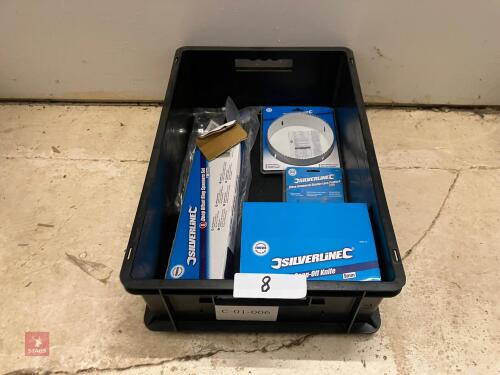 CRATE OF ASSORTED WORKSHOP SUNDRIES (8)
