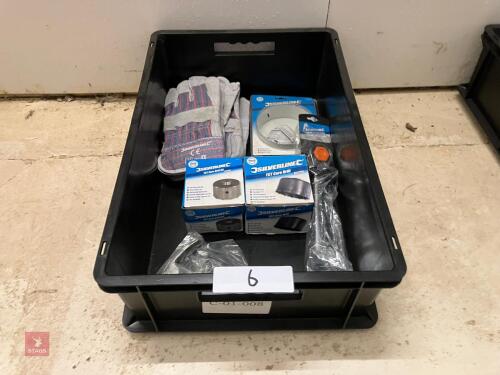 CRATE OF ASSORTED WORKSHOP SUNDRIES (6)