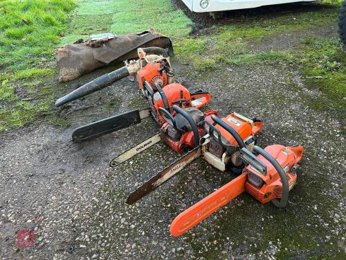 4 CHAINSAWS & 1 LEAF BLOWER (ALL S/R)