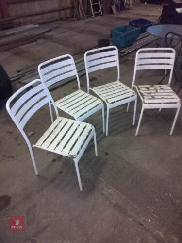 4 METAL GARDEN CHAIRS