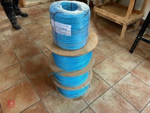 4 ROLLS OF BLUE ROPE