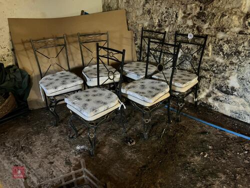 6 IRON FRAMED CHAIRS (183)