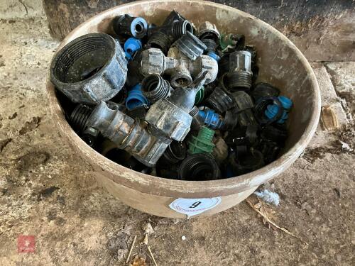 BUCKET OF OLD TYPE WATER FITTINGS ( 9)