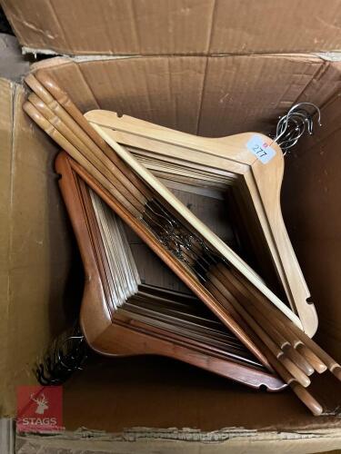 APPROX 60 WOODEN CLOTHES HANGERS