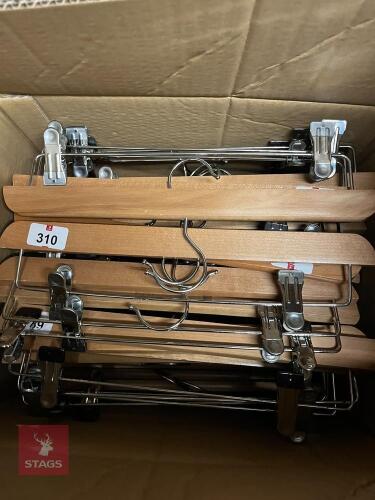 APPROX 40 WOODEN TROUSER HANGERS